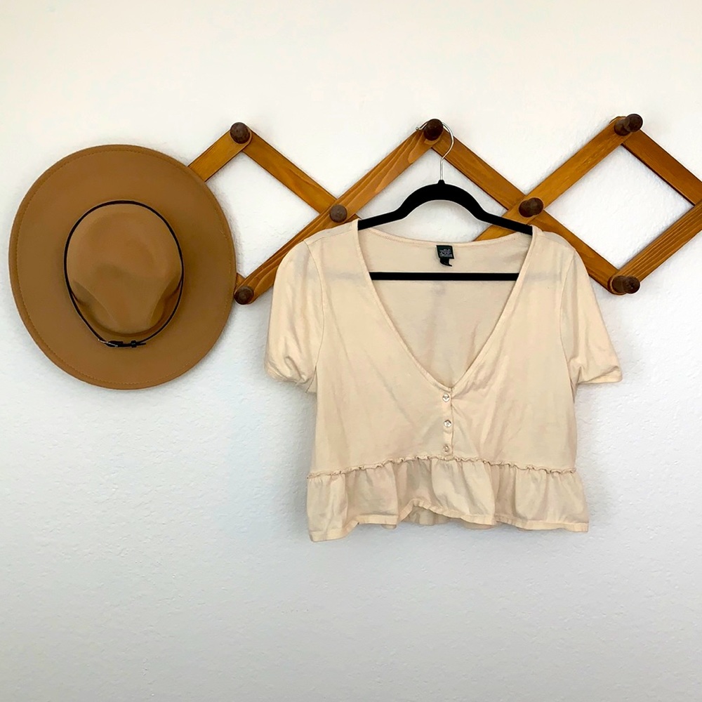 Wild Fable Cropped Button Peplum